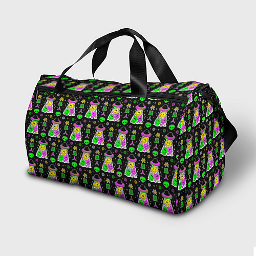 Спортивная сумка Цветные инопланетные существа / 3D-принт – фото 2