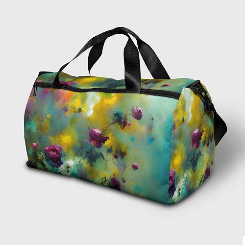 Спортивная сумка Абстрактные розы в пятнах краски / 3D-принт – фото 2
