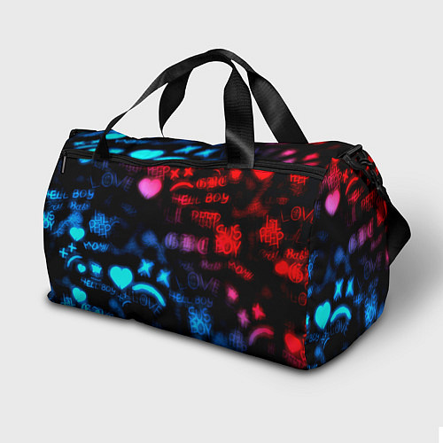 Спортивная сумка Lil peep neon rap music / 3D-принт – фото 2