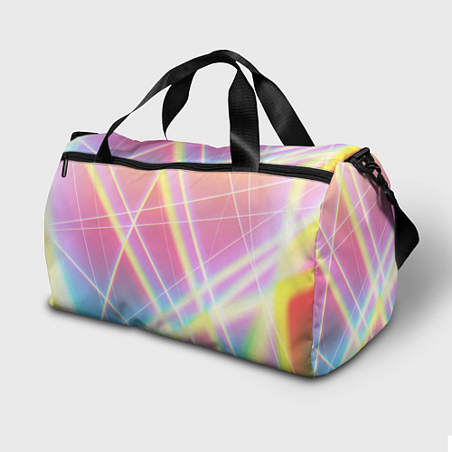 Спортивная сумка Хаотичные неоновые линии / 3D-принт – фото 2