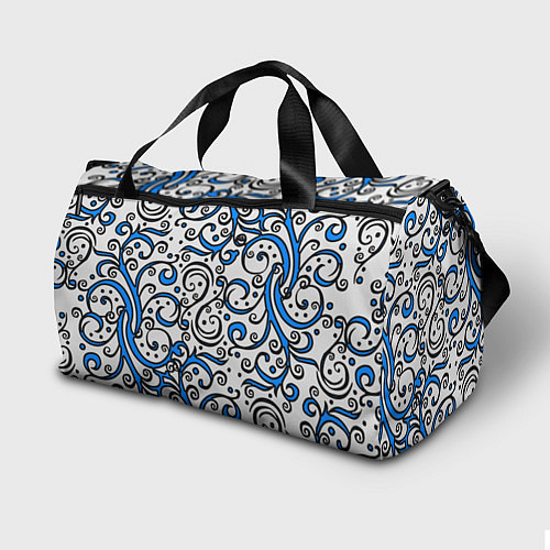Спортивная сумка Синие кружевные узоры / 3D-принт – фото 2