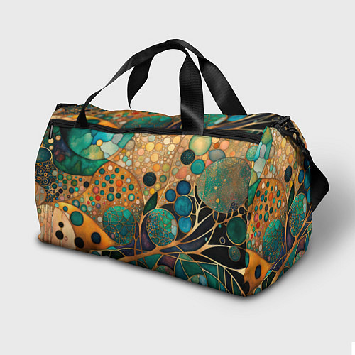 Спортивная сумка Вдохновение Климтом - изумрудная абстракция с круг / 3D-принт – фото 2