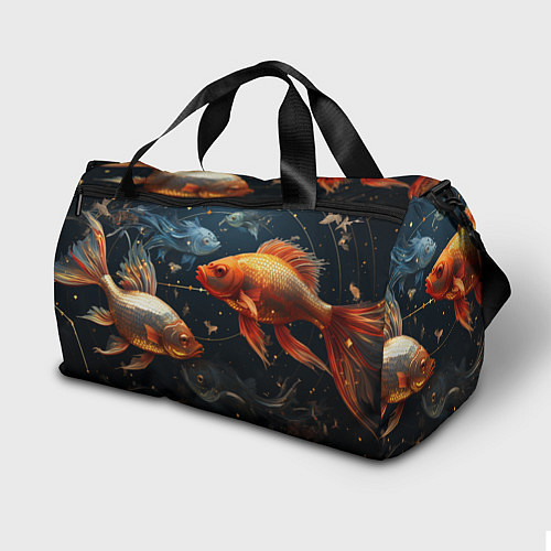 Спортивная сумка Рыбки на темном фоне / 3D-принт – фото 2