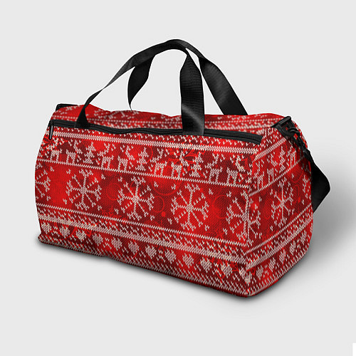 Спортивная сумка Рождественские узоры оленей / 3D-принт – фото 2