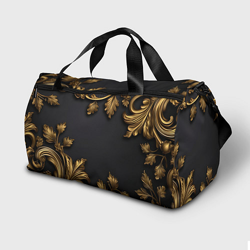 Спортивная сумка Золотые объемные листья / 3D-принт – фото 2