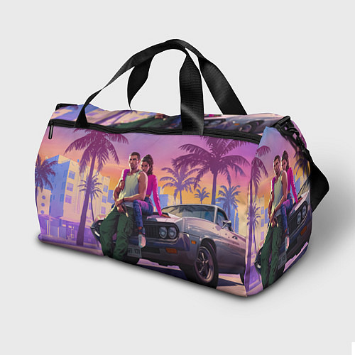 Спортивная сумка Grand theft auto 6 Лусия и Джейсон / 3D-принт – фото 2