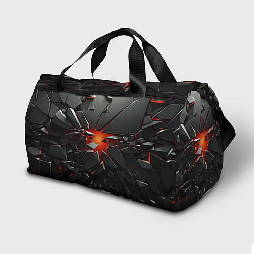 Спортивная сумка Взрыв и черные камни / 3D-принт – фото 2