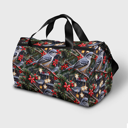 Спортивная сумка Рождественская птица пересмешник / 3D-принт – фото 2