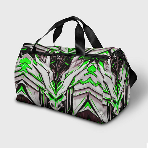 Спортивная сумка Зелёный адский череп / 3D-принт – фото 2