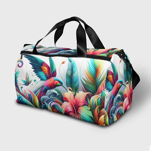 Спортивная сумка Райская птица - тропики / 3D-принт – фото 2