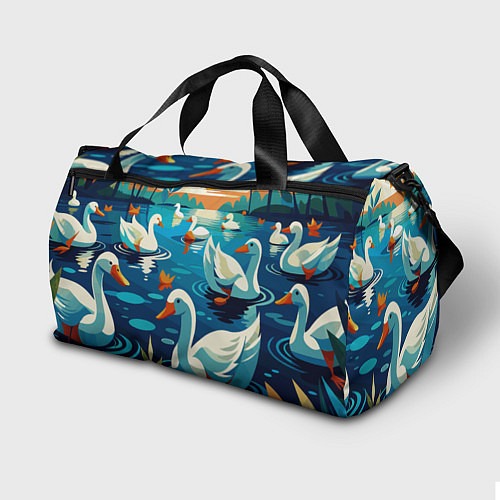 Спортивная сумка Гуси лебеди вода / 3D-принт – фото 2