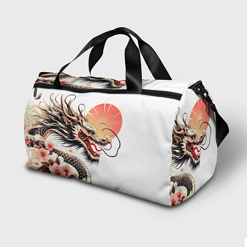 Спортивная сумка Японский дракон и солнце / 3D-принт – фото 2