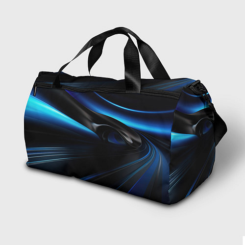 Спортивная сумка Черная и синяя геометрическая абстракция / 3D-принт – фото 2