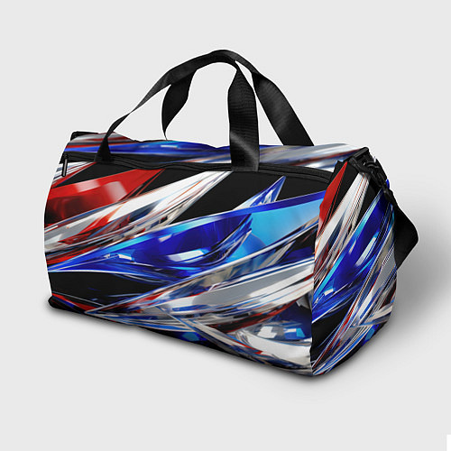 Спортивная сумка Белая синяя красная острая абстракция / 3D-принт – фото 2