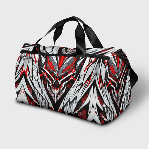 Спортивная сумка Агрессивный череп белый и красный / 3D-принт – фото 2