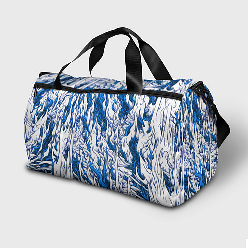 Спортивная сумка Белый и синий узор / 3D-принт – фото 2