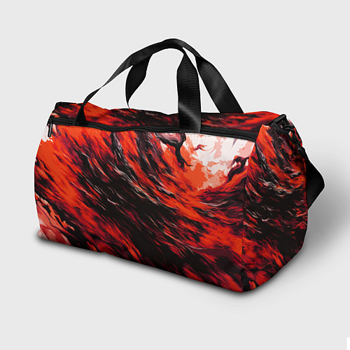 Спортивная сумка Чёрная и красная буря / 3D-принт – фото 2