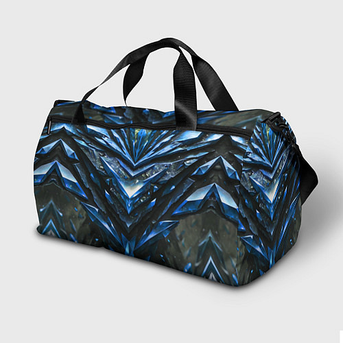 Спортивная сумка Синие драгоценные кристаллы / 3D-принт – фото 2