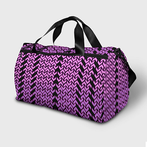 Спортивная сумка Розовые галки на чёрном фоне киберпанк / 3D-принт – фото 2