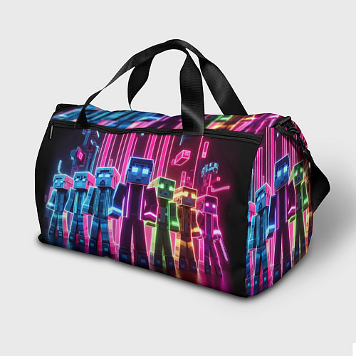 Спортивная сумка Minecraft characters - neon glow / 3D-принт – фото 2