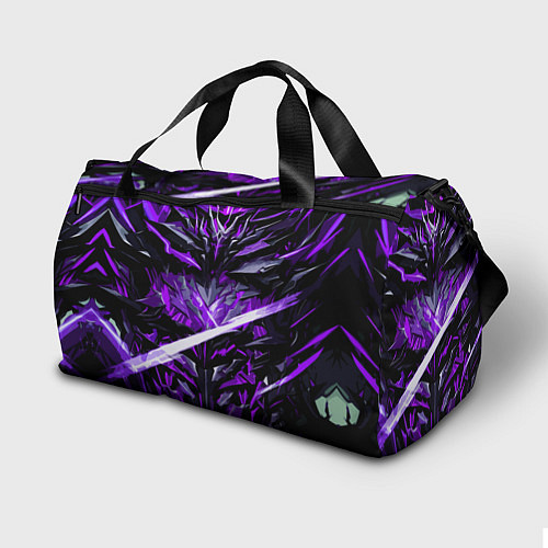 Спортивная сумка Фиолетовый камень на чёрном фоне / 3D-принт – фото 2