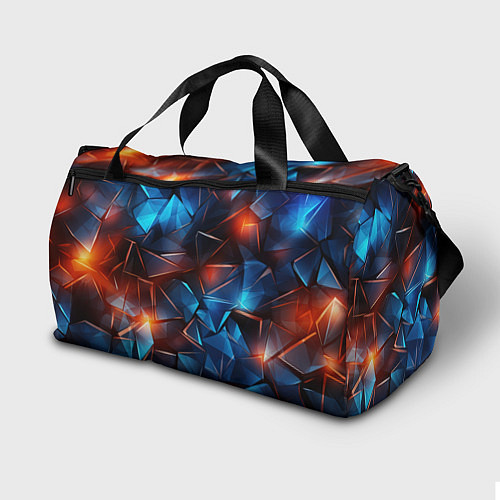 Спортивная сумка Синие и красные осколки стекла / 3D-принт – фото 2