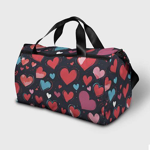 Спортивная сумка Сердечный паттерн / 3D-принт – фото 2