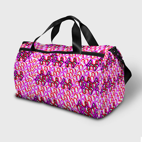 Спортивная сумка Розовый узор и белая обводка / 3D-принт – фото 2