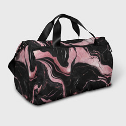Спортивная сумка Черно-розовый мрамор