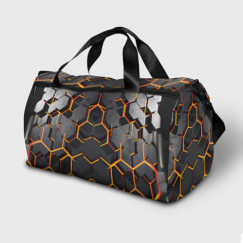 Спортивная сумка Нано соты шестиугольник / 3D-принт – фото 2