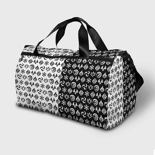Спортивная сумка Genshin Impact - black and white / 3D-принт – фото 2