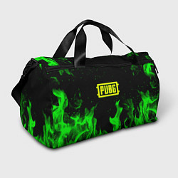 Спортивная сумка PUBG кислотное лого огненный стиль