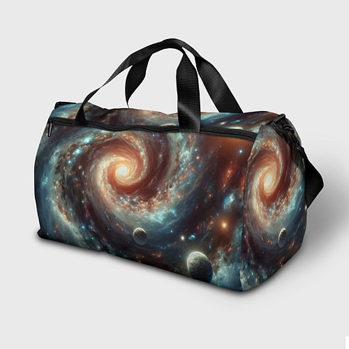 Спортивная сумка Далёкая неоновая галактика - нейросеть / 3D-принт – фото 2