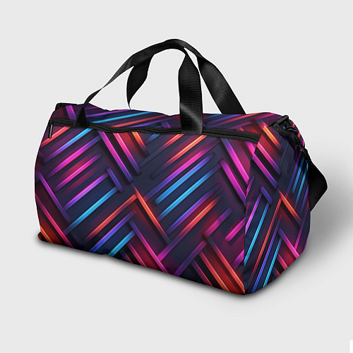 Спортивная сумка Неоновый узор пластины / 3D-принт – фото 2