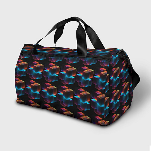Спортивная сумка Разноцветные неоновые кубы / 3D-принт – фото 2