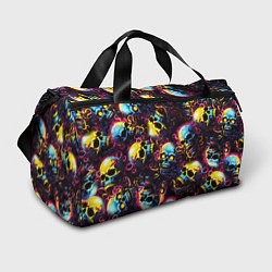 Спортивная сумка Разноцветные черепушки с щупальцами