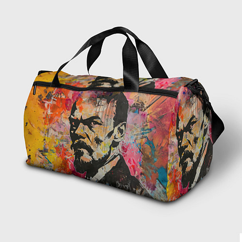 Спортивная сумка Граффити портрет Владимира Ленина / 3D-принт – фото 2