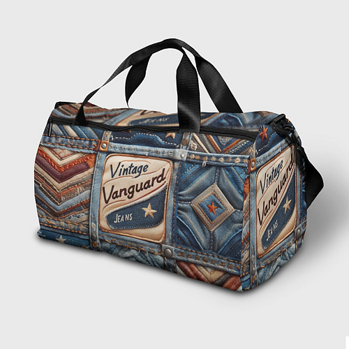 Спортивная сумка Vintage vanguard jeans - patchwork / 3D-принт – фото 2