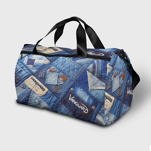 Спортивная сумка Vanguard jeans patchwork - ai art / 3D-принт – фото 2