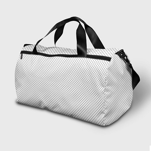Спортивная сумка Белый в чёрный маленький горошек / 3D-принт – фото 2