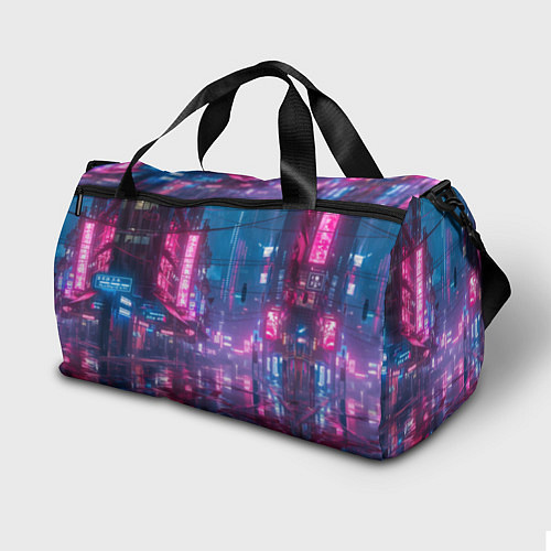Спортивная сумка Кот в нейросети киберпанк / 3D-принт – фото 2