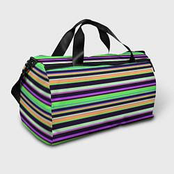 Спортивная сумка Зелёно-фиолетовый полосатый