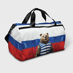 Сумки спортивные Медведь и флаг России, цвет: 3D-принт
