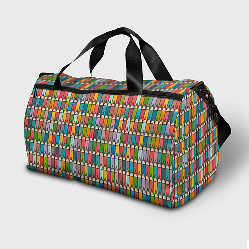 Спортивная сумка Паттерн с цветными карандашами / 3D-принт – фото 2