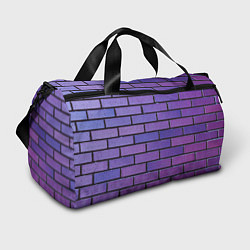 Сумки спортивные Кирпичная стена фиолетовый паттерн, цвет: 3D-принт