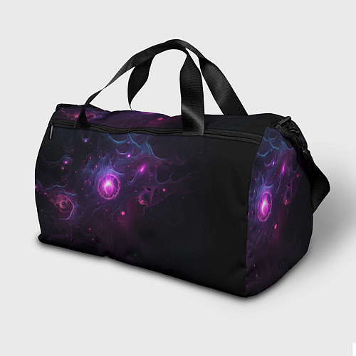 Спортивная сумка Космическая объемная абстракция с фиолетовым свече / 3D-принт – фото 2