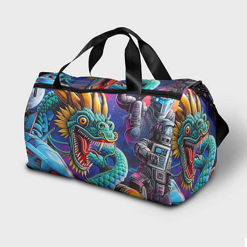 Спортивная сумка Фантастическая космическая композиция с драконом - / 3D-принт – фото 2