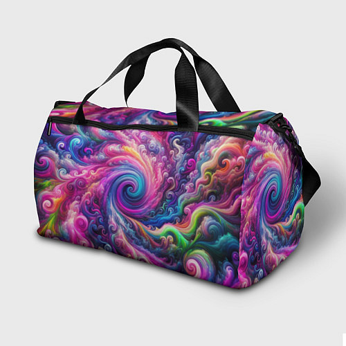 Спортивная сумка Абстракция, водоворот из ярких красок / 3D-принт – фото 2