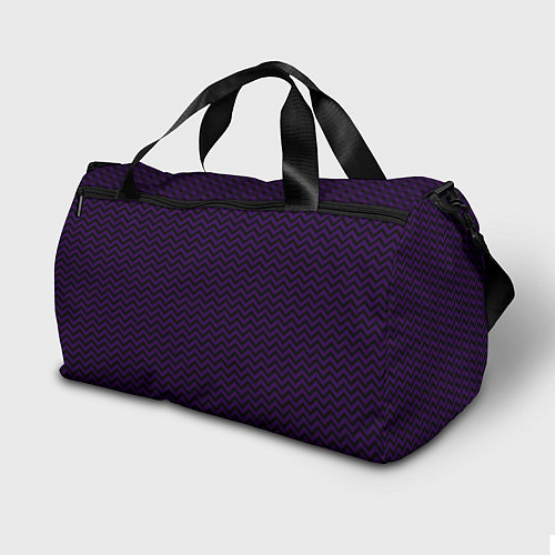 Спортивная сумка Чёрно-фиолетовый ломаные полосы / 3D-принт – фото 2