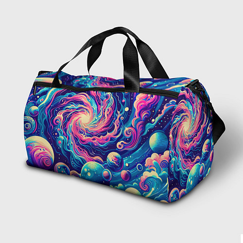 Спортивная сумка Разноцветный бескрайний космос - нейросеть / 3D-принт – фото 2